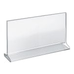 Azar Displays Top-Load 2-Sided Acrylic Horizontal Sign Holders, 7in x 11in, Clear, Pack Of 10