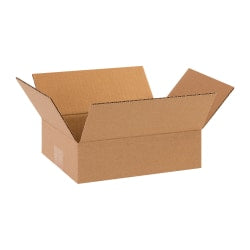 Partners Brand Flat Corrugated Boxes, 10in x 8in x 3in, Kraft, Pack Of 25