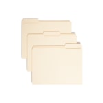 Smead Reinforced Tab File Folders, Letter Size, 1/3 Cut, Manila, Box Of 100