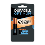 Duracell Optimum AAA Alkaline Batteries, Pack Of 6