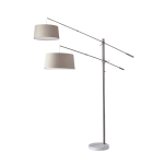 Adesso Manhattan 2-Arm Arc Lamp, 102inH, Beige Shade/White Base