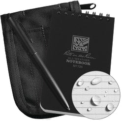 Rite In The Rain Pocket Top-Spiral Notebook Kit, 3in x 5in, Black