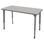 Marco Group Apex Series Rectangle Adjustable Table, 30inH x 48inW x 24inD, Gray Nebula/Gray