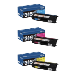 Brother TN315 High-Yield 3-Color Cyan/Magenta/Yellow Toner Cartridges, Pack Of 3 Cartridges, TN315CMY-OD