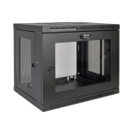 Tripp Lite 9U Wall Mount Rack Enclosure Server Cabinet w/ Acrylic Glass Front Door - For LAN Switch - 9U Rack Height x 19in Rack Width x 16.50in Rack Depth - Wall Mountable - Black - Plexiglass - 200 lb Maximum Weight Capacity