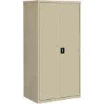 Lorell Fortress Series 24inD Steel Storage Cabinet, Fully Assembled, 5-Shelf, Putty