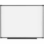 Lorell Magnetic Dry-Erase Whiteboard Combo Board, 48in x 36in, Aluminum Frame With Black Finish