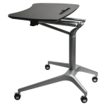 Lorell Mobile 29inW Adjustable Height Sit-To-Stand Desk, Black