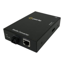 Perle S-1000-S1SC80D - Fiber media converter - GigE - 1000Base-T, 1000Base-BX-D - RJ-45 / SC single-mode - up to 49.7 miles - 1590 (TX) / 1510 (RX) nm