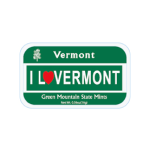 AmuseMints Destination Mint Candy, I Love Vermont License Plate, 0.56 Oz, Pack Of 24