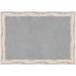 Amanti Art Magnetic Bulletin Board, Aluminum/Steel, 41in x 29in, Alexandria White Wash Wood Frame