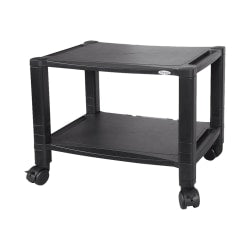 Kantek Mobile 2-Shelf Printer/Fax Stand - 75 lb Load Capacity - 2 x Shelf(ves) - 14in Height x 13.3in Width - Floor - Black