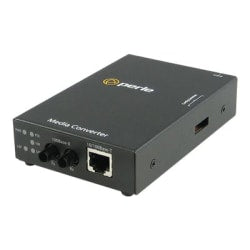 Perle S-110PP-S2ST120 - Fiber media converter - 100Mb LAN - 10Base-T, 100Base-TX, 100Base-ZX - RJ-45 / ST single-mode - up to 74.6 miles - 1550 nm