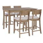 Linon Dixie 5-Piece Tavern Set, Beige/Gray Wash