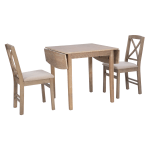 Linon Thames 3-Piece Drop-Leaf Table Set, Beige/Gray Wash