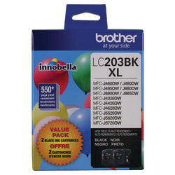 Brother LC203 High-Yield Black Ink Cartridges, Pack Of 2, LC2032PKS