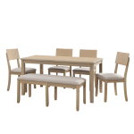 Linon Dixie 6-Piece Dining Set, Beige/Gray Wash