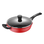 Bergner Covered Saute Pan, 11in, 4 Qt, Retro Red