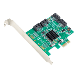 SYBA Multimedia SATA III 4-port PCI-e Controller Card, with Full and Low Profile Brackets - Serial ATA/600 - PCI Express x1 - Low-profile - Plug-in Card - 4 Total SATA Port(s) - 4 SATA Port(s) Internal