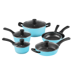 Bergner 10-Piece Aluminum Cookware Set, Retro Blue