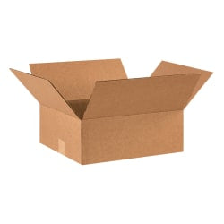 Partners Brand Flat Corrugated Boxes, 16in x 14in x 6in, Kraft, Pack Of 25