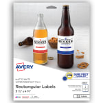 Avery Removable Durable Rectangle Labels, 22827, 3 1/2in x 4 3/4in, White, Pack Of 32