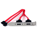 StarTech.com 2 Port SATA to eSATA Slot Plate Bracket - Serial ATA internal to external panel - 7 pin Serial ATA - 7 pin external Serial ATA - Turn two standard SATA motherboard connections into two external eSATA ports. - sata to esata plate