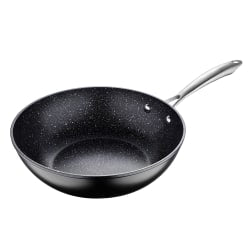 Masterpro Vital Aluminum Non-Stick Wok Pan, 11in, Black