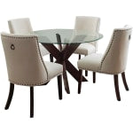 Powell Avaloni 5-Piece Dining Set, Natural/Espresso