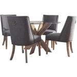 Powell Avaloni 5-Piece Dining Set, Gray/Natural