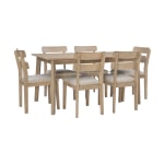 Powell Delavan 7-Piece Dining Set, Gray/Natural