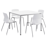 KFI Studios Dailey Square Dining Set, White/Silver