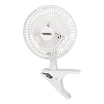 Lorell 6in Personal Clip-On Fan, Light Gray