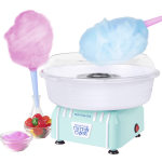 Nostalgia Electrics Hard & Sugar-Free Candy Cotton Candy Maker, 9inH x 11-1/4inW x 11-1/4inD, Aqua