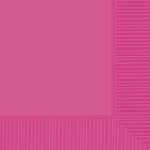 Amscan Lunch Napkins, 6-1/2in x 6-1/2in, Bright Pink, 100 Napkins Per Pack, Case Of 4 Packs