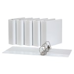 Office Depot Brand Durable D-Ring View Binders, 3in Rings, White, Pack Of 6 Binders