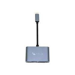 Helix - Adapter - USB-C male to HD-15 (VGA), HDMI female - 4K30Hz (3840 x 2160) support, 1080p support 60Hz (VGA)