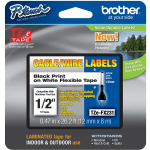 Brother TZe-FX231CS Black-On-White Tape, 0.5in x 26.2ft