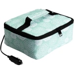 HOTLOGIC Portable Personal 12V Mini Oven, Aqua Floral