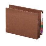 Smead TUFF End-Tab File Pockets, 3 1/2in Expansion, Letter Size, 30% Recycled, Redrope, Box Of 10