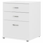 Bush Business Furniture Universal Floor Storage Cabinet With Drawers, White, Standard Delivery