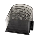 Safco Onyx Mesh 5-Tier Desk Organizer, 12inH x 11 1/4inW x 7 1/4inD, Black