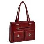 McKleinUSA VERONA Ladies Fly-Through Checkpoint-Friendly Briefcase, Red