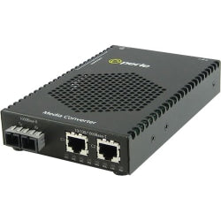 Perle S-1110DPP-S2SC40 Media Converter - 2x PoE+ (RJ-45) Ports - 2 x SC Ports - 10/100/1000Base-T, 1000Base-EX - 24.85 Mile - Rail-mountable, Rack-mountable