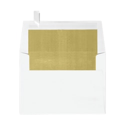 LUX Invitation Envelopes, A6, Peel & Press Closure, Gold/White, Pack Of 50