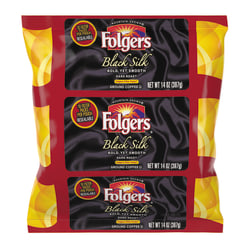 Folgers Black Silk Coffee Single-Serve Packs, Dark Roast, 1.4 Oz Per Bag, Carton Of 40