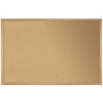 Ghent Non-Magnetic Cork Bulletin Board, 36in x 36in. Natural, Satin Aluminum Frame