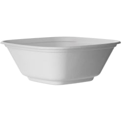 Eco-Products Vanguard Regalia Lined Sugarcane Bowls, 80 Oz, White, Pack Of 100 Bowls