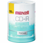 Maxell CD-R Media Spindle, 700MB, Pack Of 100