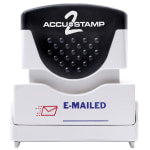 AccuStamp2 Pre-Inked Message Stamp, "Emailed", Red/Blue